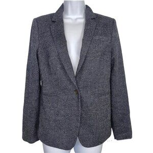 Ann Taylor LOFT Womens Size 4 Jacket Blazer Blue Gray Tweed